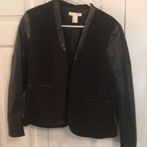 Leather trim jacket